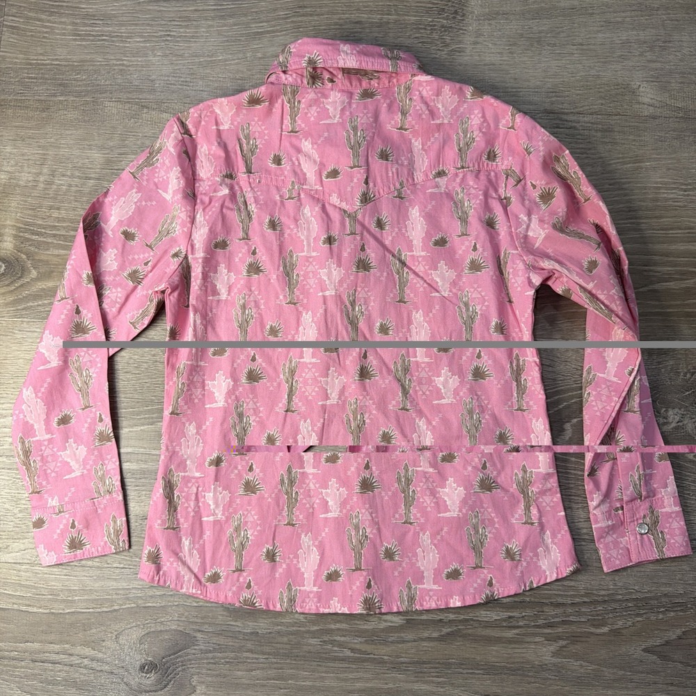 PANDLE GIRLS' CACTUS PRINT LONG SLEEVE SNAP SHIRT Size Small - Picture 7 of 7